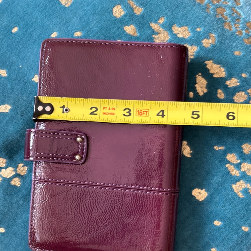 Coach Glossy Patent Agenda Cover in Wine - Picture 4 of 8